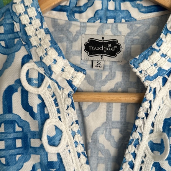 Mud Pie Women's sleeveless mini dress in geometric  Print size small - Picture 4 of 11